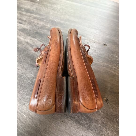 Allen Edmonds Grayson Brown Leather Loafers Men’s Sz 9 D Kiltie Tassel USA made main image 4